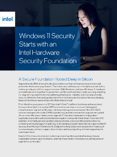 Seguridad de Windows 11 en el hardware de Intel