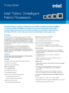 Resumen del procesador Intel® Tofino™ 3 Intelligent Fabric