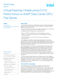 Descripción general y rendimiento de VDI en Intel® Data Center GPU Flex Series