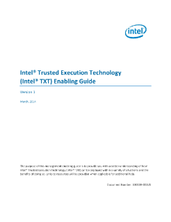 Intel® Trusted Execution Technology (Intel® TXT) Enabling Guide