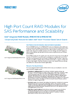 High Port RAID Modules for SAS Performance and Scalability Product Brief