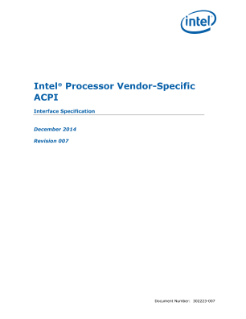 Intel® Processor Vendor-Specific
ACPI
